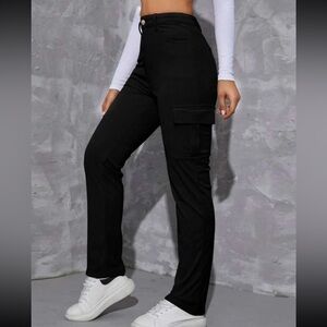 Black Corduroy Cargo pants